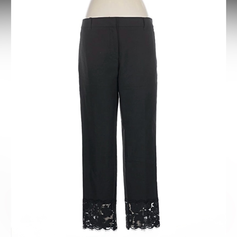 Ann Taylor Black Cropped Pants with Lace Detail